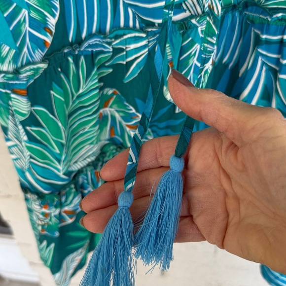 Blue Island Blue/Green Tropical Print Swimsuit   Coverup Dress Size 2X - Picture 5 of 9